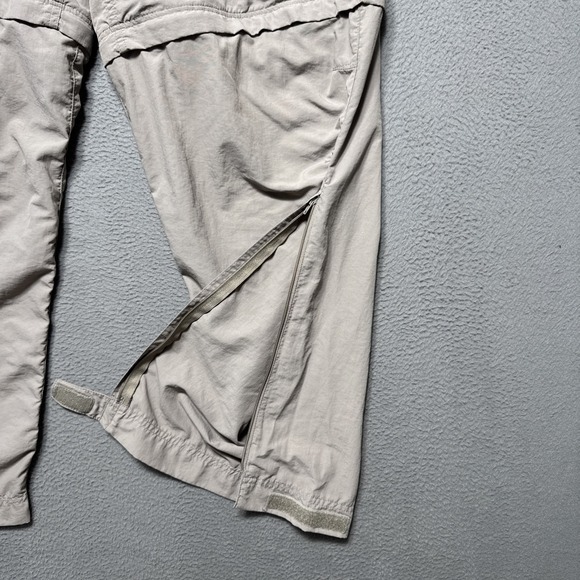 REI Shara Pants Women Sz 14P Tan Convertible Hiking Cargo Leg Zip Belted Pockets - Picture 9 of 13
